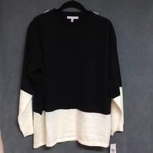 Annalee + Hope long sleeve black and white sweater